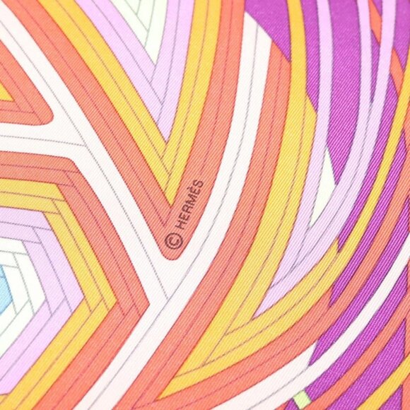 HERMES Carre 90 Scarf ""L’Art du Temari"" Silk Purple gray Auth yk18757 - Picture 4 of 16